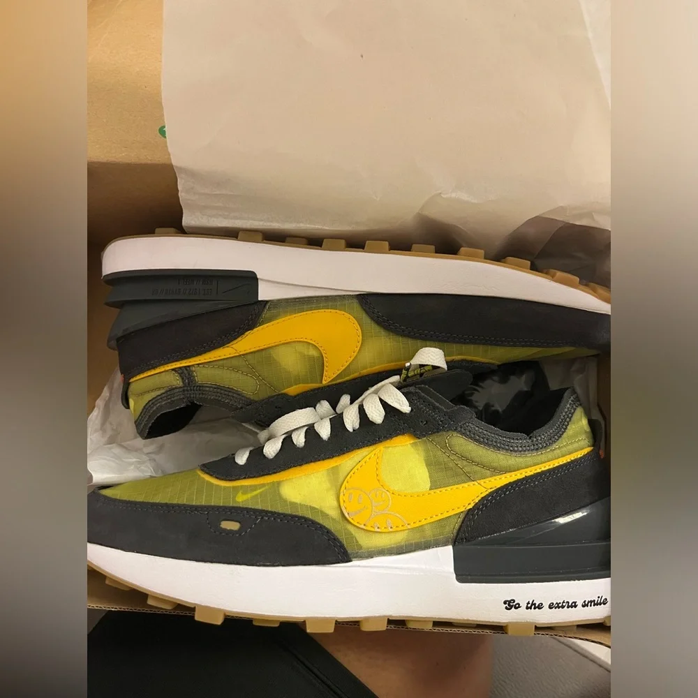 Nike Yellow and Dark Gray Low-Top Sneakers